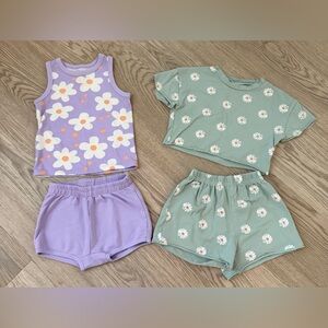 Toddler Girl Daisy Outfits - Bundle of 2